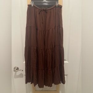 American Eagle Outfitters Brown Tiered Maxi Skirt
